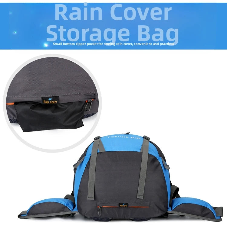 Outdoor Bag, Backpack, Mountaineering Bag, Hiking Sports Bag, Water-Repellent Backpack, Large-Capacity Travel Backpack