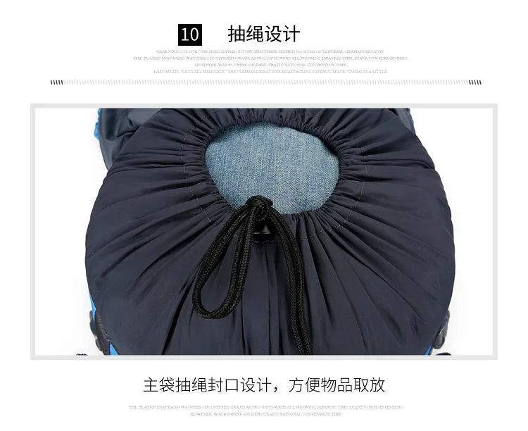 Outdoor Bag, Backpack, Mountaineering Bag, Hiking Sports Bag, Water-Repellent Backpack, Large-Capacity Travel Backpack