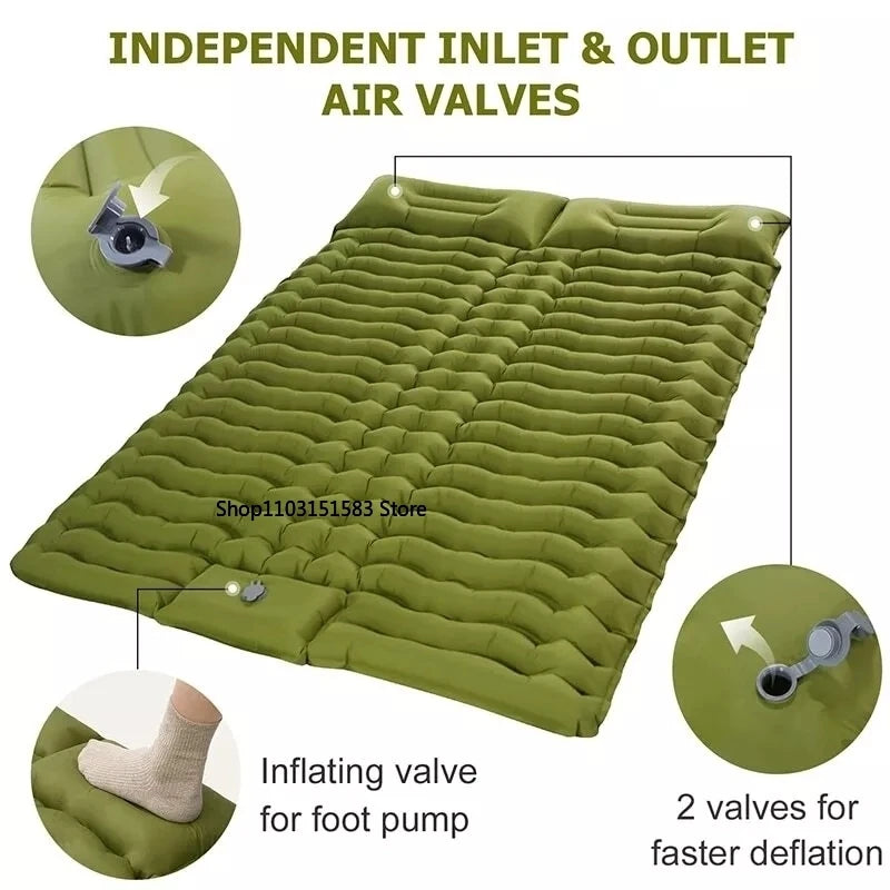 Camping Inflatable Mattress In Tent Folding Camp Bed Sleeping Pad Picnic Blanket Travel Air Mat Camping Equipment