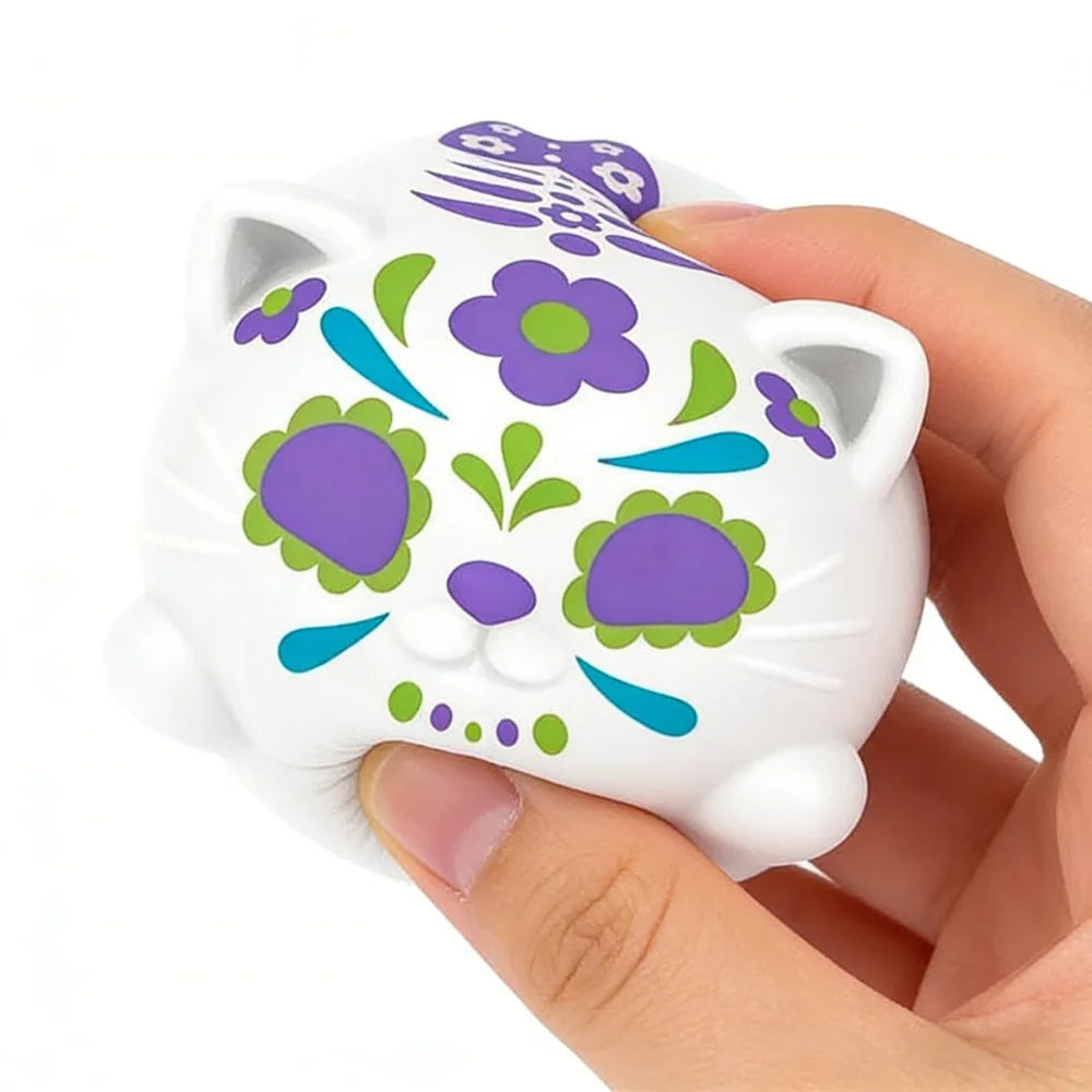 Needoh Sugar Skull Cats Soft Feel Fidget Toy