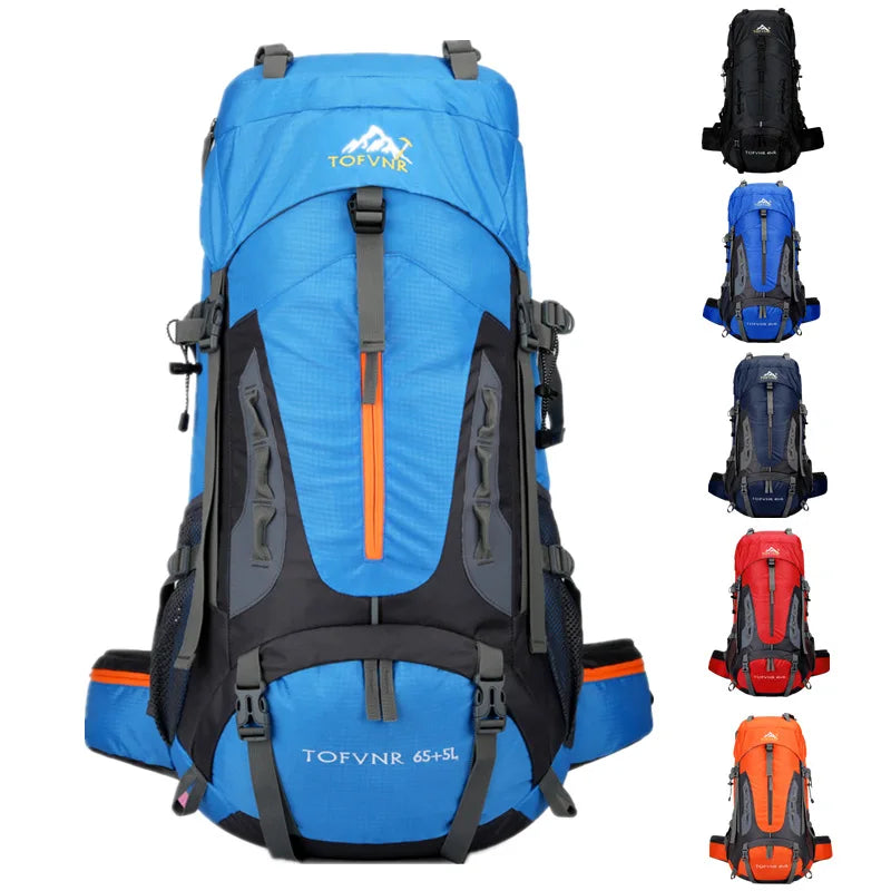 Outdoor Bag, Backpack, Mountaineering Bag, Hiking Sports Bag, Water-Repellent Backpack, Large-Capacity Travel Backpack