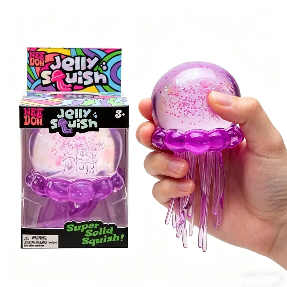 Squishies Needoh Fuzz Ball Jellyfish Squishy 3 Styles Color Soft Stress Relief Toy Cute Relaxing Squeeze Sensory Toy