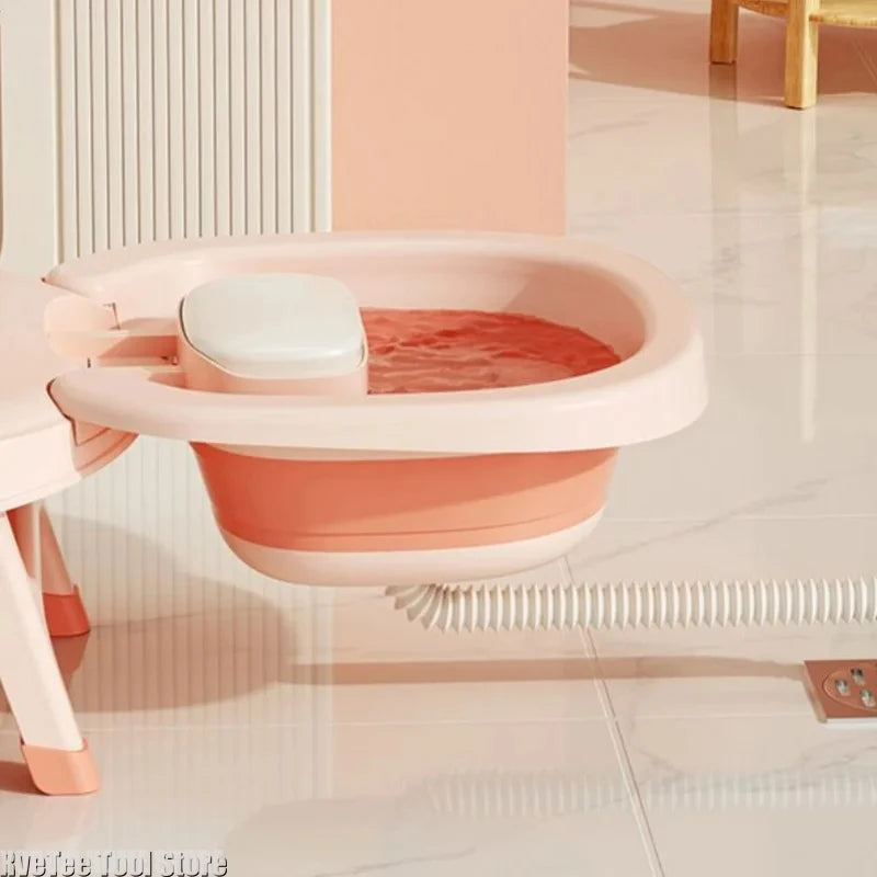 Foldable Children Hair Washing Recliner Baby Home Shampoo Bed Hair Wash Stool for Girls Children Babies Bathroom Accessories