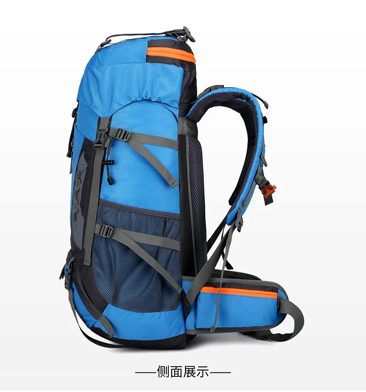 Outdoor Bag, Backpack, Mountaineering Bag, Hiking Sports Bag, Water-Repellent Backpack, Large-Capacity Travel Backpack